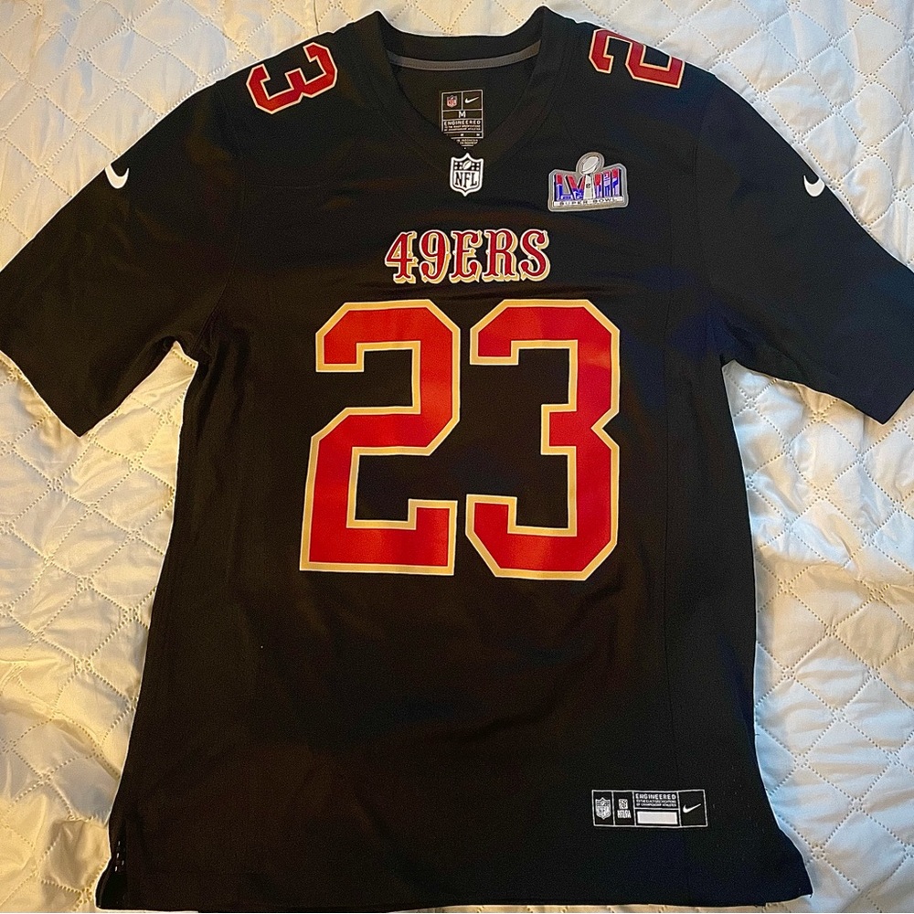 SUPER BOWL 2024 SF McCaffrey jersey